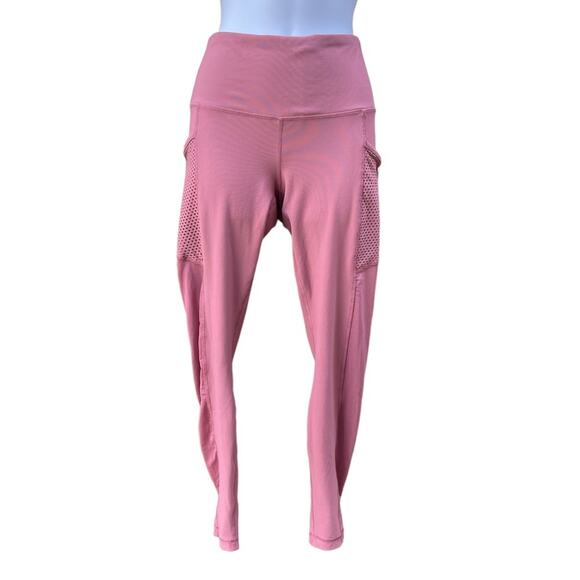 90 degree by Reflex mauve mixed mesh high rise workout leggings - Picture 1 of 4